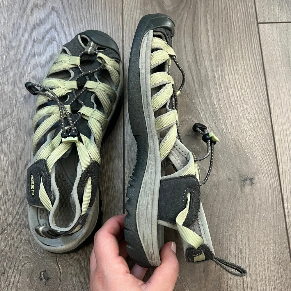 Keen Whisper Waterproof Sandals Womens 9 Sage Green Gray Hiking Water Shoes